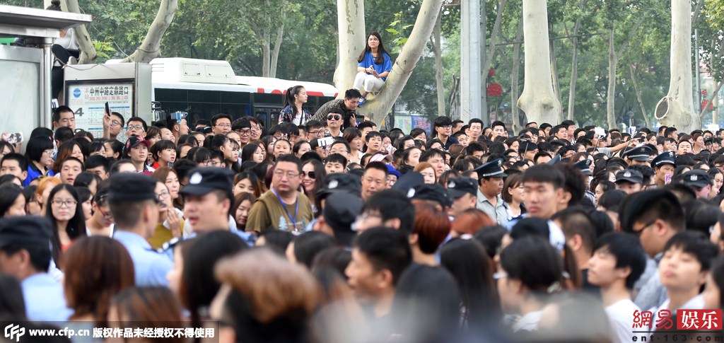 "跑男3"洛陽(yáng)錄制 市民上樹圍觀