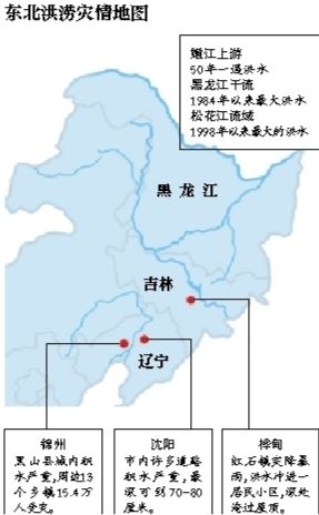 受持續(xù)降雨的影響，嫩江、松花江、黑龍江等3條大江同時(shí)出現(xiàn)超警戒水位的流域性大洪水